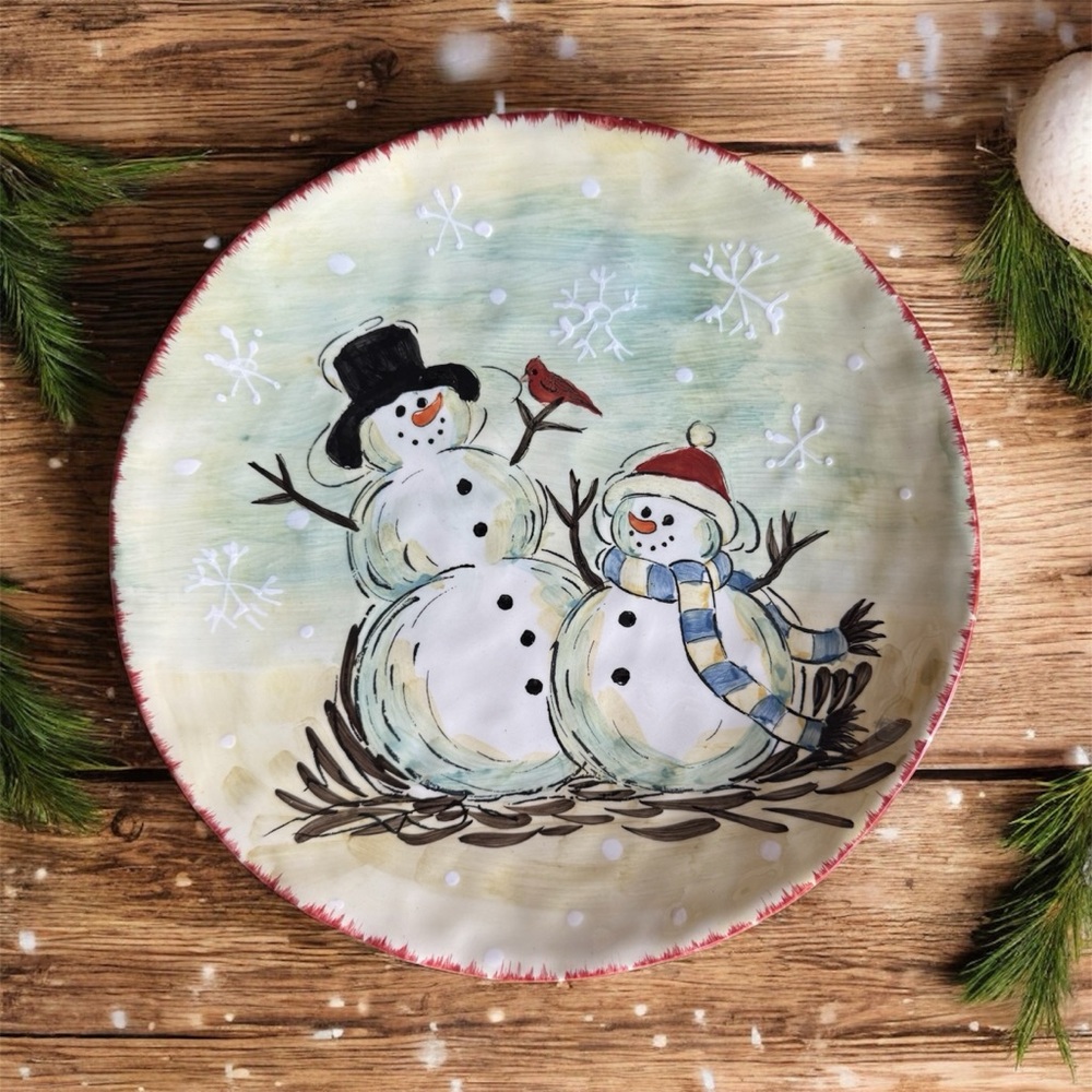 Festive Snowman Holiday Plate